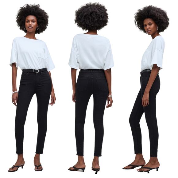 Madewell Jeans 10” High Rise Skinny Black Stretch NG702 Denim Women's 26 petite - Picture 2 of 13